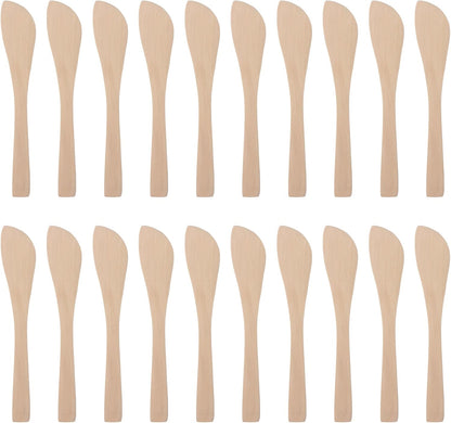 20Pcs Wooden Butter Knife, 5.9 Inch Jelly Cheese Spreaders Bread Sandwich Jam Spreaders Mini Wooden Spatulas Dip Spreading Knives for Home Kitchen Restaurant