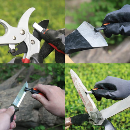 129N Multipurpose Garden Tool Blade Sharpener | For Knife, Pruners, Loppers, Hedge Shears, Scissors, Axe, Hatchet, Machete, Lawn Mower Blade, Gifts for Men