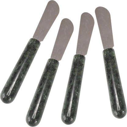 Set of 4 Marble Handle Cheese Spreaders for Soft Cheese