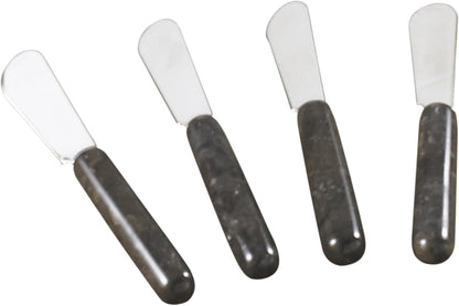 Set of 4 Marble Handle Cheese Spreaders for Soft Cheese