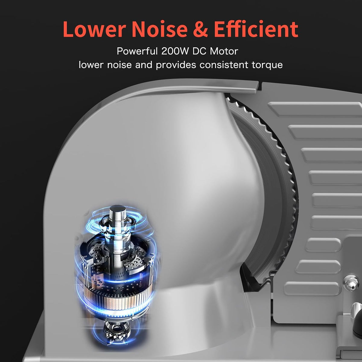Meat Slicer Machine for Home, 200W Food Slicer with Two 7.5" Blades | 200W DC Motor, 2 Removable 7.5" Stainless Steel Blades, Stainless Steel Tray, Child Lock, 0-15 mm Adjustable Thickness