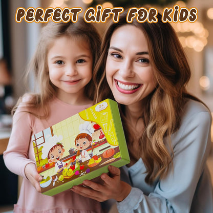 27 Pcs Montessori Kitchen Tools for Toddlers, Kids Knives for Real Cooking Safe Knife Set Include Toddler Cutting Boards Sandwich Cutters Peeler for Birthday Tools for Age 2-10 Year Old Girl Boy