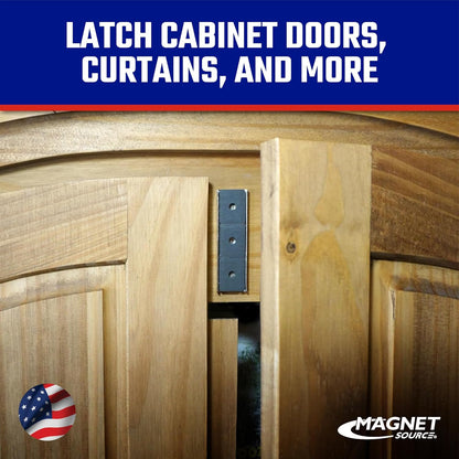 Ceramic Channel Magnet Pack - Heavy-Duty Strong Magnets - 22 lb Pull Each - Double-Sided Adhesive Foam Backing - Nickel-Plated Base - 3” L x 0.905” W x 0.25” H - 8-Pack