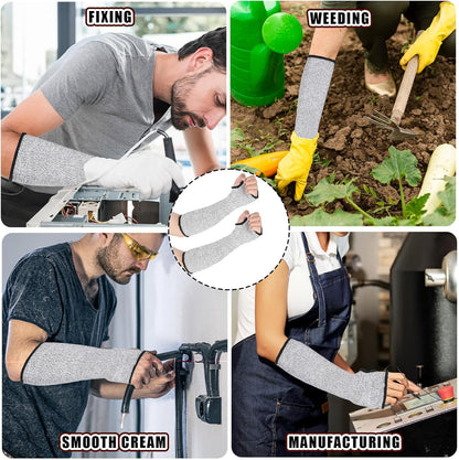 2Pcs Cut Resistant Sleeves Soft Arm Protectors Sleeve for Thin Skin and Bruising Safety Arm Sleeves Arm Guards for Biting Gardening Kitchen Farm Work