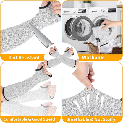2Pcs Cut Resistant Sleeves Soft Arm Protectors Sleeve for Thin Skin and Bruising Safety Arm Sleeves Arm Guards for Biting Gardening Kitchen Farm Work