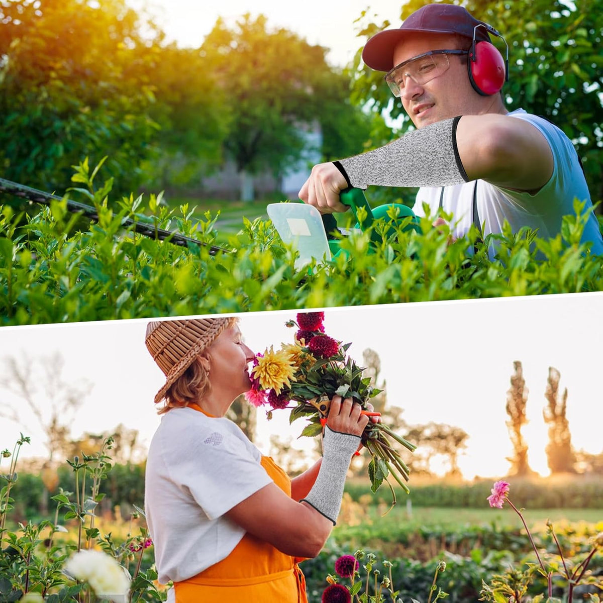 2Pcs Cut Resistant Sleeves Soft Arm Protectors Sleeve for Thin Skin and Bruising Safety Arm Sleeves Arm Guards for Biting Gardening Kitchen Farm Work