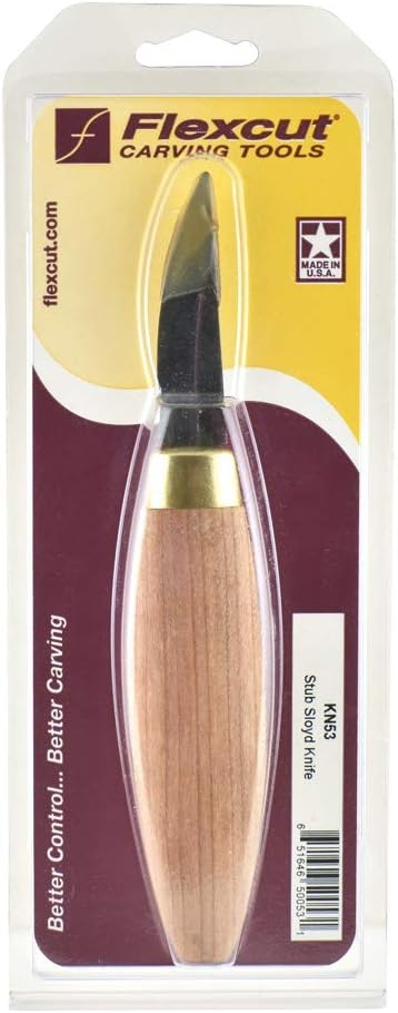 Wood Carving Knives | Sloyd Knife | 1095 High Carbon Steel Blade | 7-1/2 inch Length | 2-7/8 inch No-Flex Blade with Extended Tang | Ergonomic Cherry Hardwood Handle | KN50 |Made in the U.S.A.