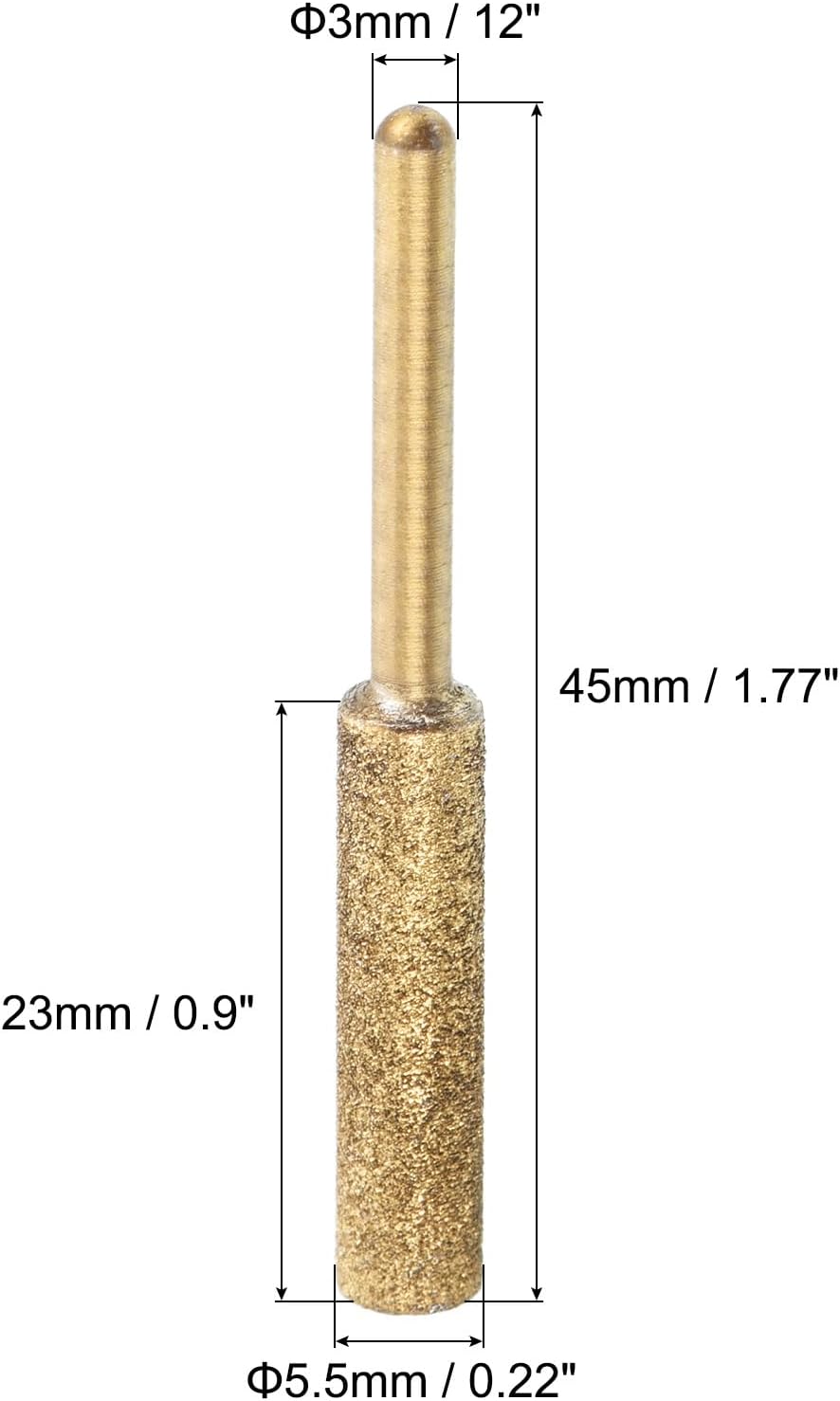 7/32 Inch Diamond Chainsaw Sharpener, 18 Pack Titanium Plating Sharpening Stone Polishing Grinding File Tool, Golden
