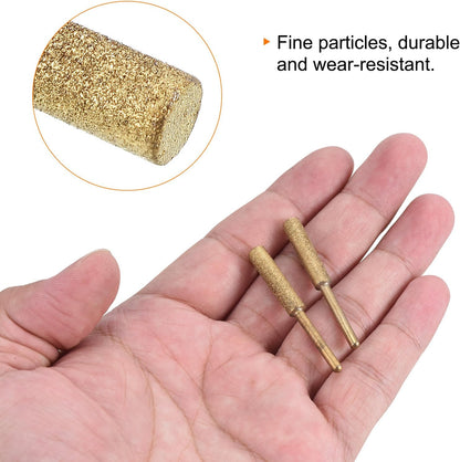 7/32 Inch Diamond Chainsaw Sharpener, 18 Pack Titanium Plating Sharpening Stone Polishing Grinding File Tool, Golden