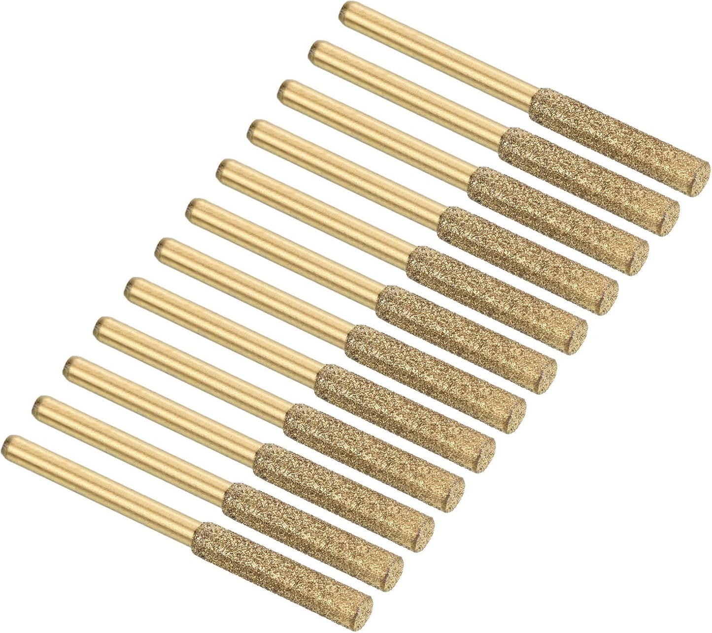 7/32 Inch Diamond Chainsaw Sharpener, 18 Pack Titanium Plating Sharpening Stone Polishing Grinding File Tool, Golden