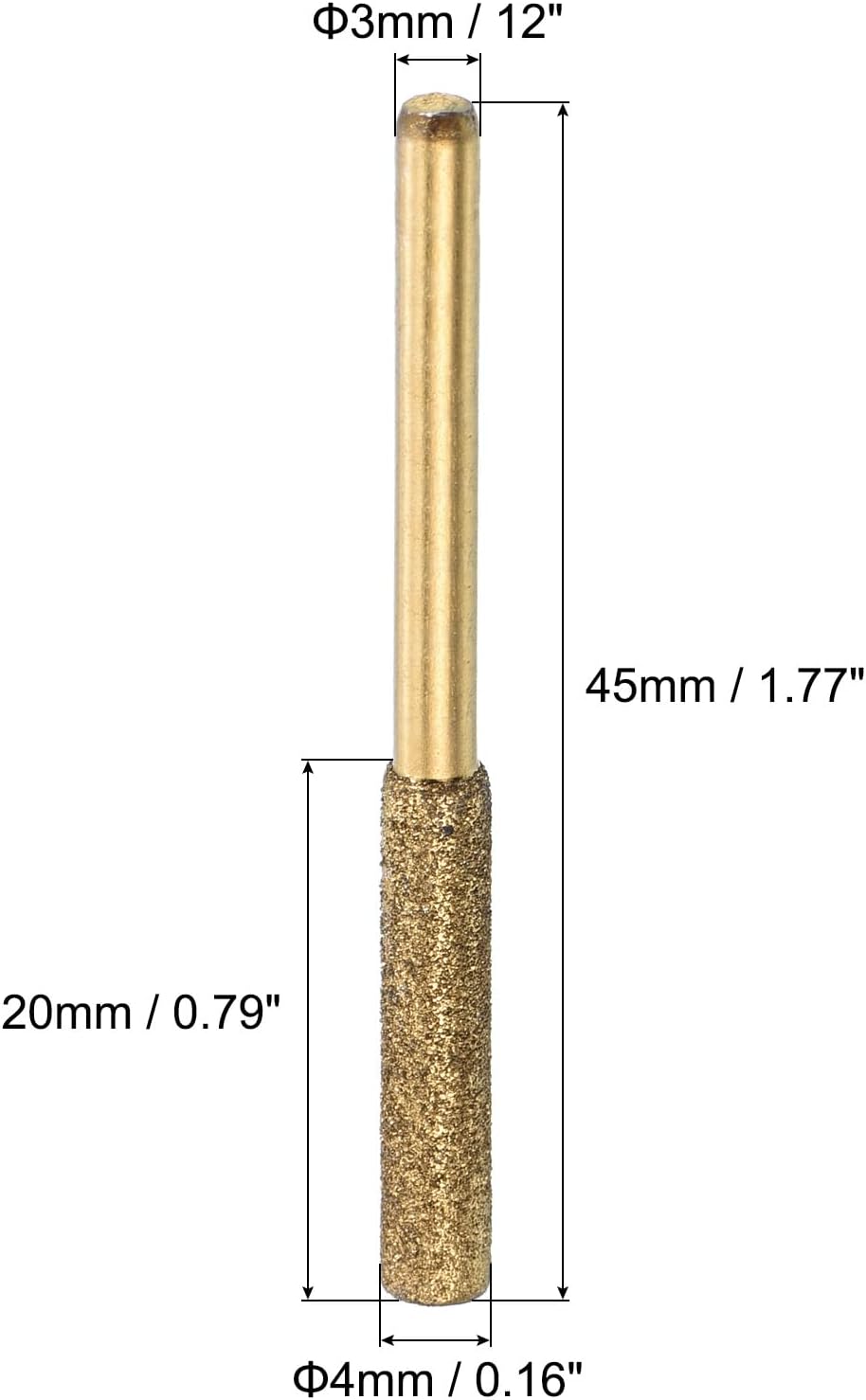 7/32 Inch Diamond Chainsaw Sharpener, 18 Pack Titanium Plating Sharpening Stone Polishing Grinding File Tool, Golden