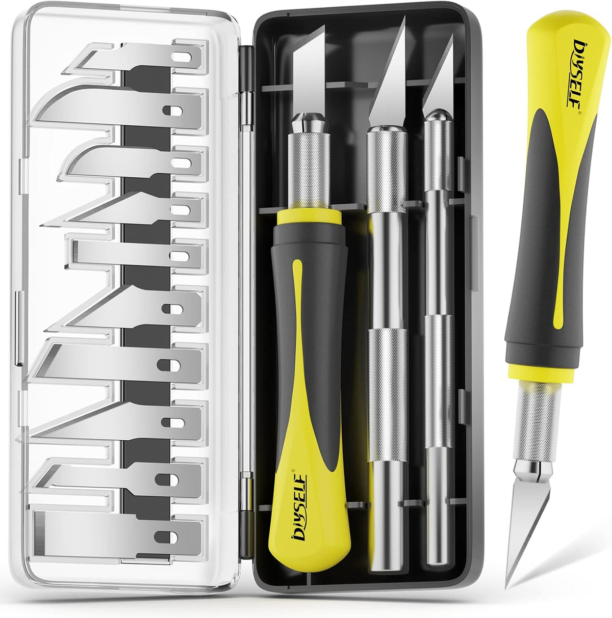 16-Piece Exacto Knife Set, Craft Knife & Hobby Knife Kit, Precision Knife with Magnetic Storage Case, Exacto Knife for Crafting, Paper, Foam, Vinyl, Models, 3D Printing, Junk Journal Supplies