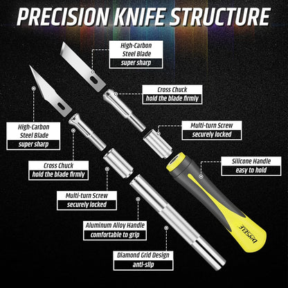 16-Piece Exacto Knife Set, Craft Knife & Hobby Knife Kit, Precision Knife with Magnetic Storage Case, Exacto Knife for Crafting, Paper, Foam, Vinyl, Models, 3D Printing, Junk Journal Supplies