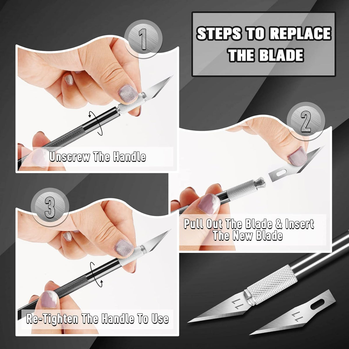 16-Piece Exacto Knife Set, Craft Knife & Hobby Knife Kit, Precision Knife with Magnetic Storage Case, Exacto Knife for Crafting, Paper, Foam, Vinyl, Models, 3D Printing, Junk Journal Supplies