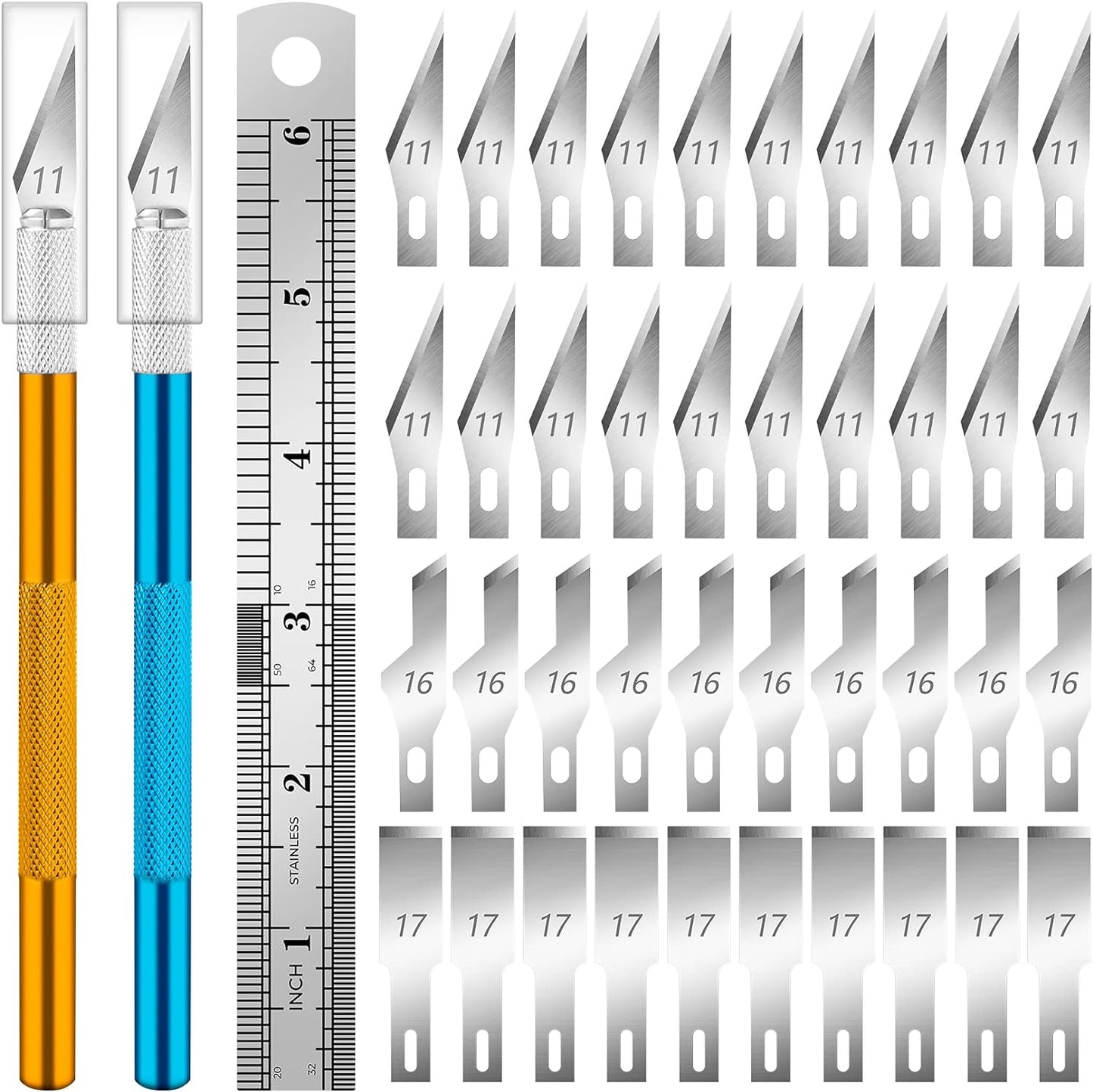 16-Piece Exacto Knife Set, Craft Knife & Hobby Knife Kit, Precision Knife with Magnetic Storage Case, Exacto Knife for Crafting, Paper, Foam, Vinyl, Models, 3D Printing, Junk Journal Supplies