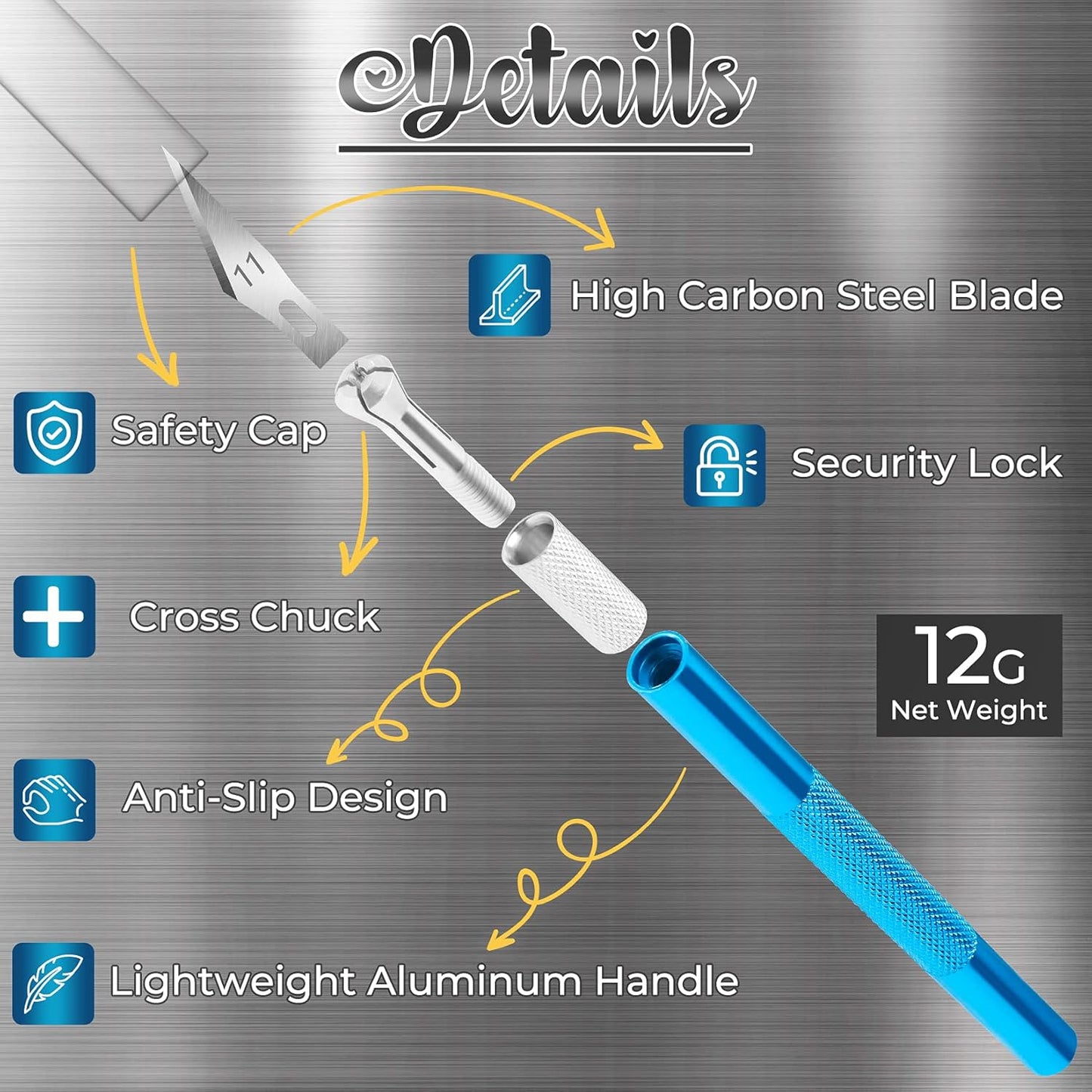 16-Piece Exacto Knife Set, Craft Knife & Hobby Knife Kit, Precision Knife with Magnetic Storage Case, Exacto Knife for Crafting, Paper, Foam, Vinyl, Models, 3D Printing, Junk Journal Supplies