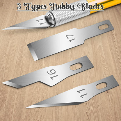 16-Piece Exacto Knife Set, Craft Knife & Hobby Knife Kit, Precision Knife with Magnetic Storage Case, Exacto Knife for Crafting, Paper, Foam, Vinyl, Models, 3D Printing, Junk Journal Supplies