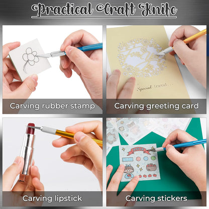 16-Piece Exacto Knife Set, Craft Knife & Hobby Knife Kit, Precision Knife with Magnetic Storage Case, Exacto Knife for Crafting, Paper, Foam, Vinyl, Models, 3D Printing, Junk Journal Supplies