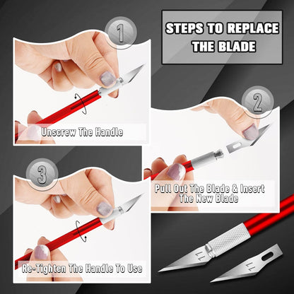 16-Piece Exacto Knife Set, Craft Knife & Hobby Knife Kit, Precision Knife with Magnetic Storage Case, Exacto Knife for Crafting, Paper, Foam, Vinyl, Models, 3D Printing, Junk Journal Supplies