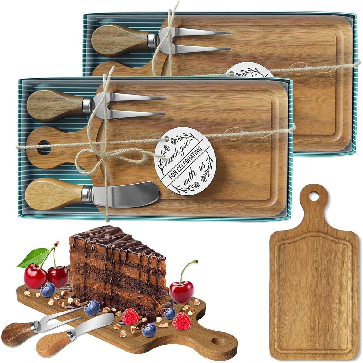 2 Sets Bridal Shower Game Prizes, Mini Charcuterie Boards, Acacia Wooden