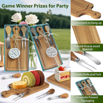 2 Sets Bridal Shower Game Prizes, Mini Charcuterie Boards, Acacia Wooden