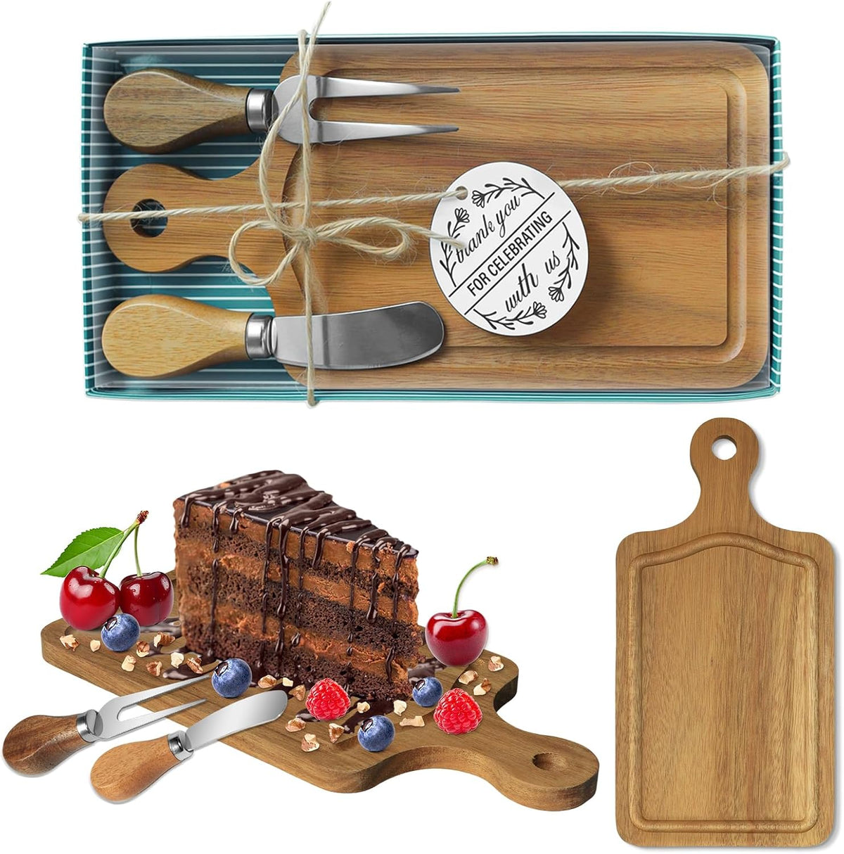 2 Sets Bridal Shower Game Prizes, Mini Charcuterie Boards, Acacia Wooden