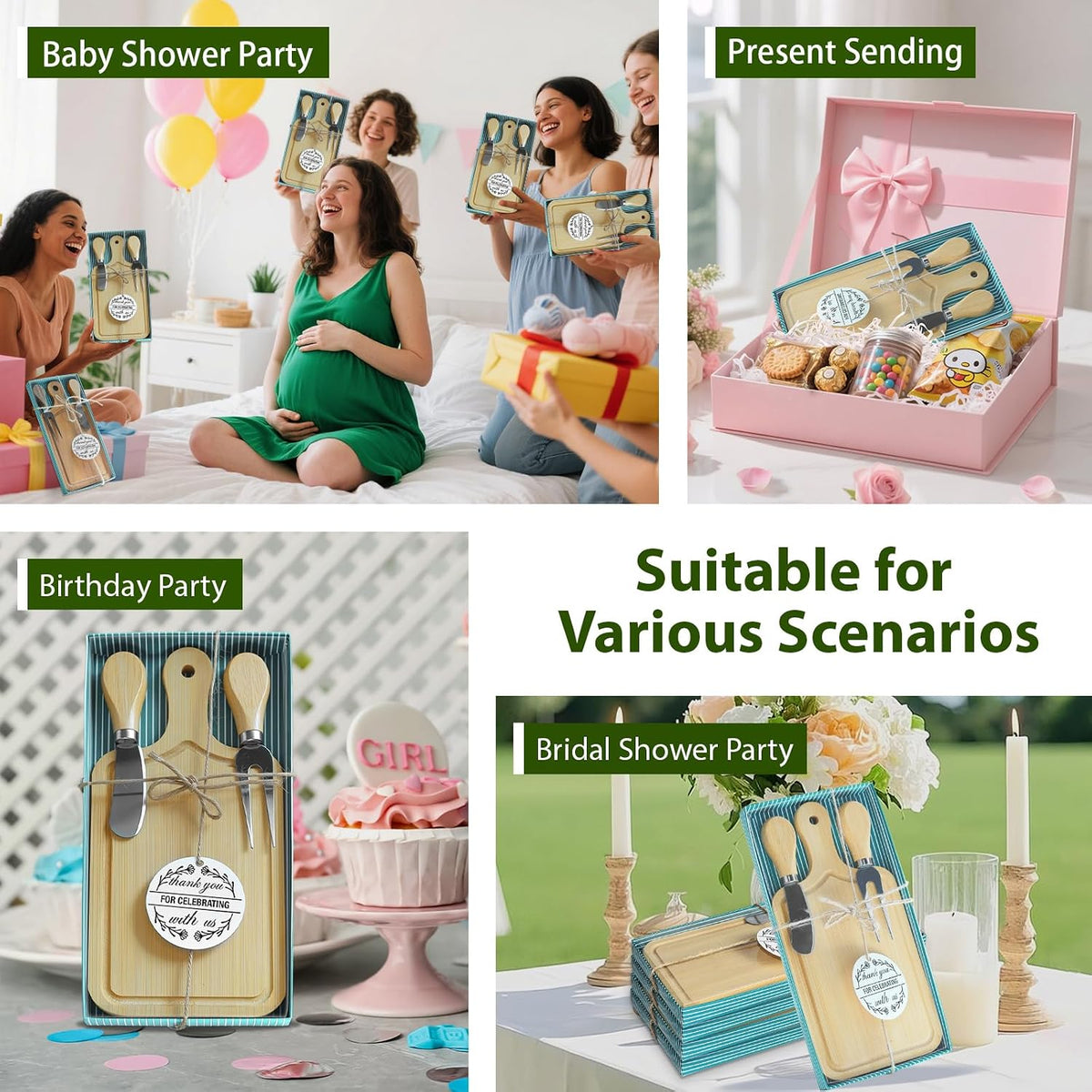 2 Sets Bridal Shower Game Prizes, Mini Charcuterie Boards, Acacia Wooden