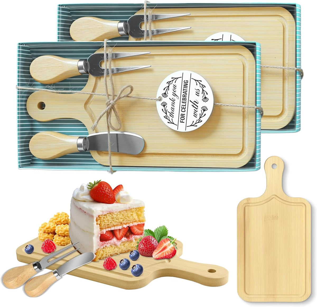 2 Sets Bridal Shower Game Prizes, Mini Charcuterie Boards, Acacia Wooden