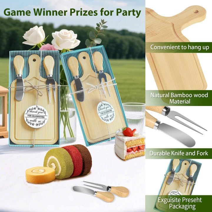 2 Sets Bridal Shower Game Prizes, Mini Charcuterie Boards, Acacia Wooden