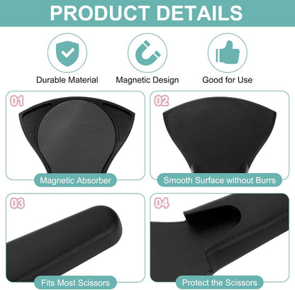 Magnetic Scissor Holder, 7.48" x 3.46" Plastic Scissors Cover Durable Waterproof Protector Portable with Long Magnetic Absorber for Kitchen Shears, Black