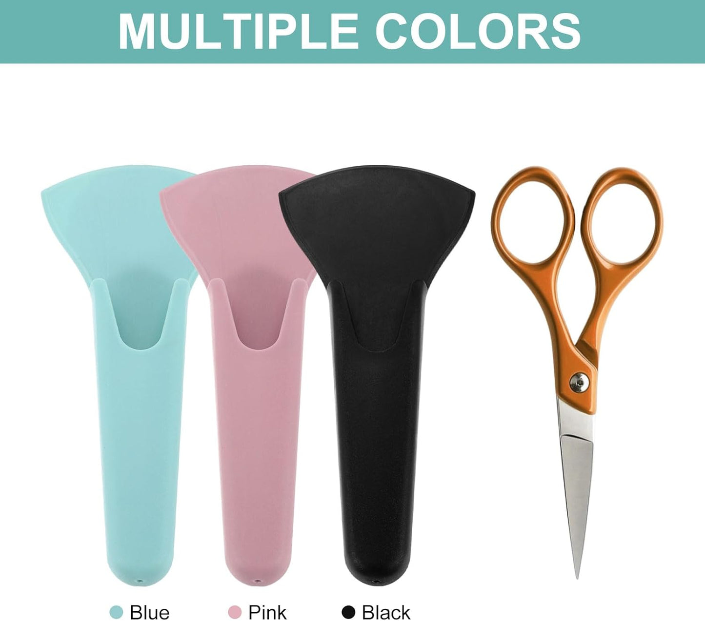 Magnetic Scissor Holder, 7.48" x 3.46" Plastic Scissors Cover Durable Waterproof Protector Portable with Long Magnetic Absorber for Kitchen Shears, Black