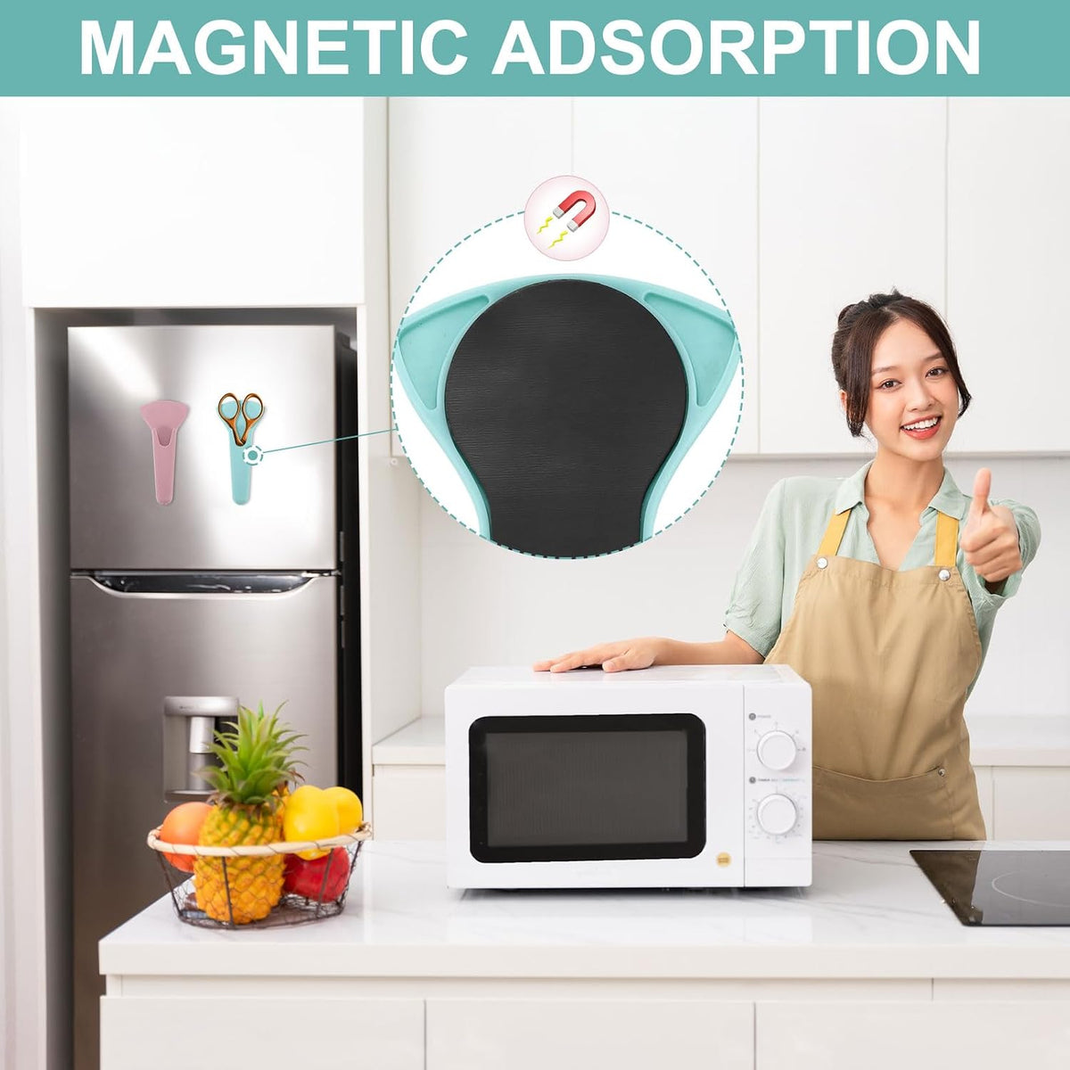 Magnetic Scissor Holder, 7.48" x 3.46" Plastic Scissors Cover Durable Waterproof Protector Portable with Long Magnetic Absorber for Kitchen Shears, Black