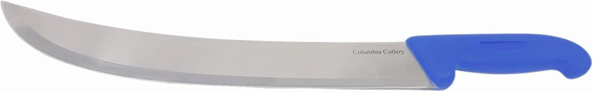 Columbia Cutlery 12 Inch Cimiters - Choose Color and Qty - Professional Curved Restaurant and Butcher Knife for Slicing and Carving Steak, Roasts, and Brisket (Single Blue Cimiter)