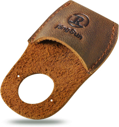 Thumb Guard Wood Carving Tools, Leather Finger Protector, Handmade Carpenter Working Carving Kit Accessories Brown RS40