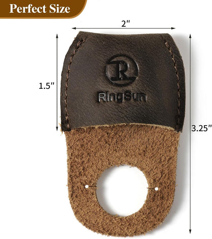 Thumb Guard Wood Carving Tools, Leather Finger Protector, Handmade Carpenter Working Carving Kit Accessories Brown RS40