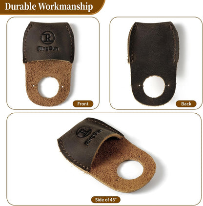 Thumb Guard Wood Carving Tools, Leather Finger Protector, Handmade Carpenter Working Carving Kit Accessories Brown RS40