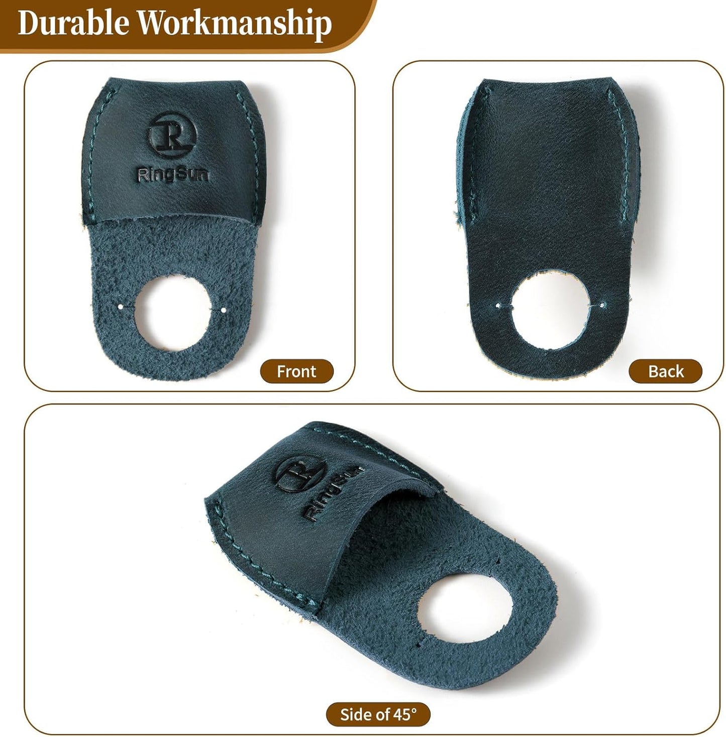 Thumb Guard Wood Carving Tools, Leather Finger Protector, Handmade Carpenter Working Carving Kit Accessories Brown RS40