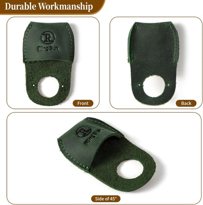 Thumb Guard Wood Carving Tools, Leather Finger Protector, Handmade Carpenter Working Carving Kit Accessories Brown RS40