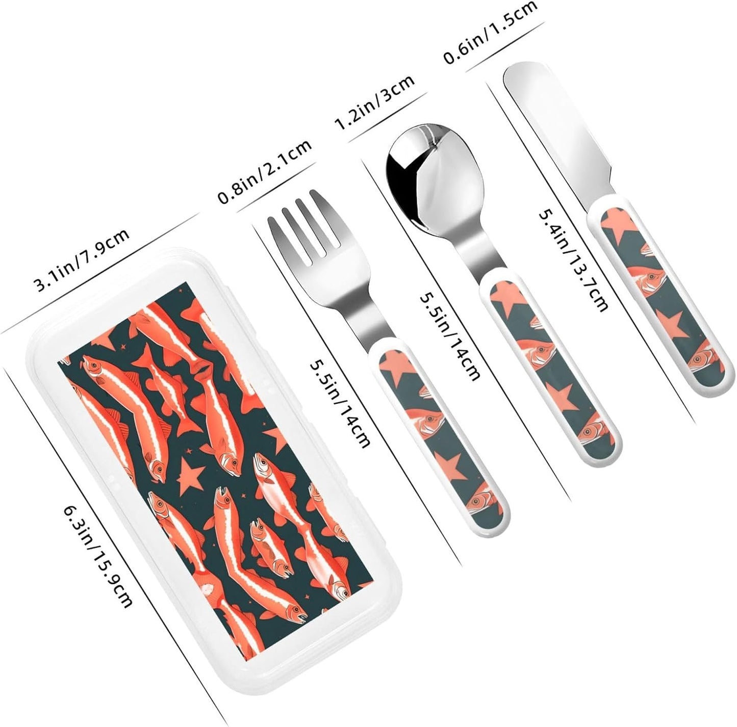 Salmon Flatware 3 Pieces Set For Dinners, Stainless Steel Cutlery, Forks, Dinner Knife, Dinner Spoon