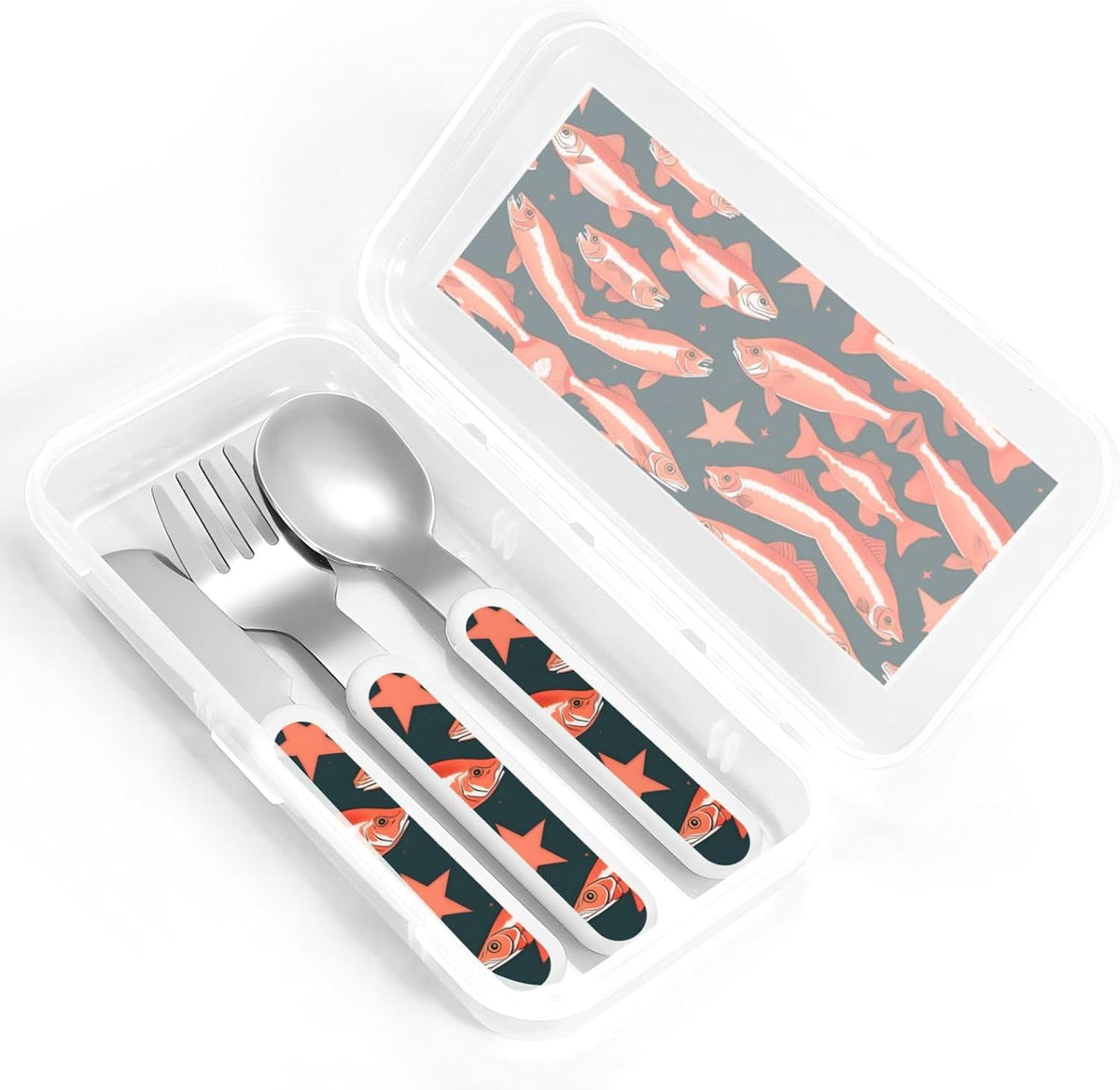 Salmon Flatware 3 Pieces Set For Dinners, Stainless Steel Cutlery, Forks, Dinner Knife, Dinner Spoon
