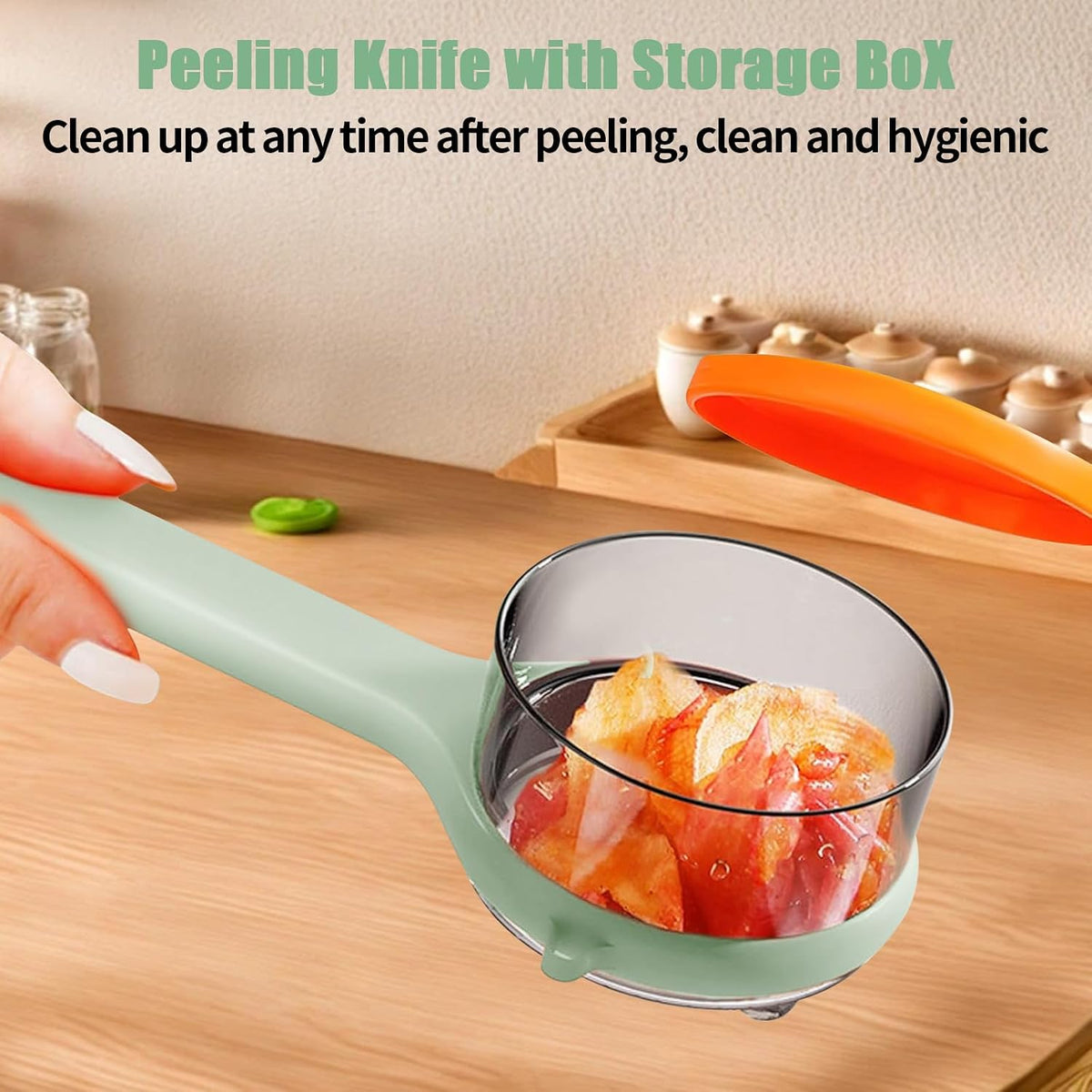 Peeling Knife with Container Box,Peeling Knife with Storage Box,Vegetable Peeler Stainless Stee Veggie Peeler Easy to Clean Peelers for Home Kitchen Fruit Peeling Supplies