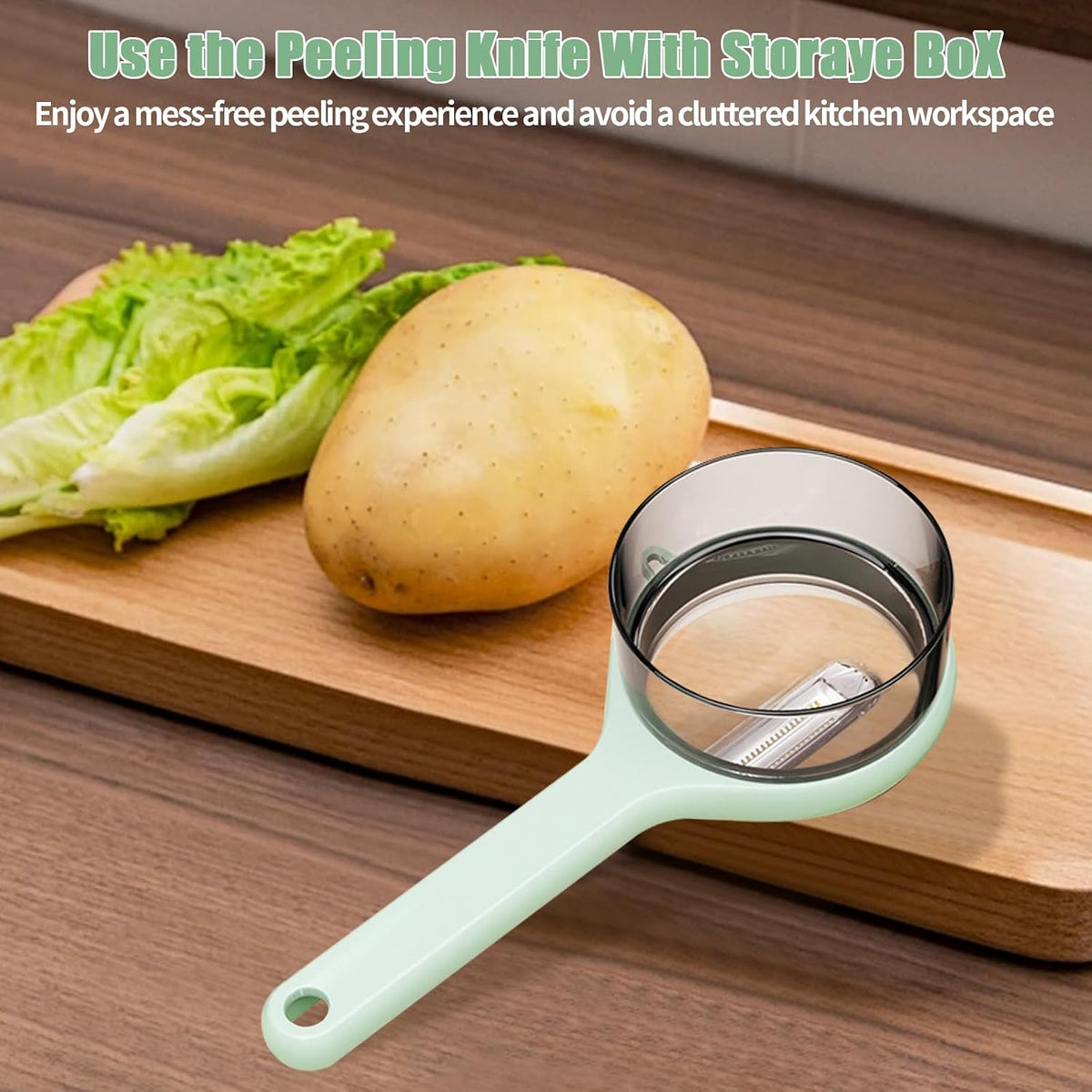 Peeling Knife with Container Box,Peeling Knife with Storage Box,Vegetable Peeler Stainless Stee Veggie Peeler Easy to Clean Peelers for Home Kitchen Fruit Peeling Supplies