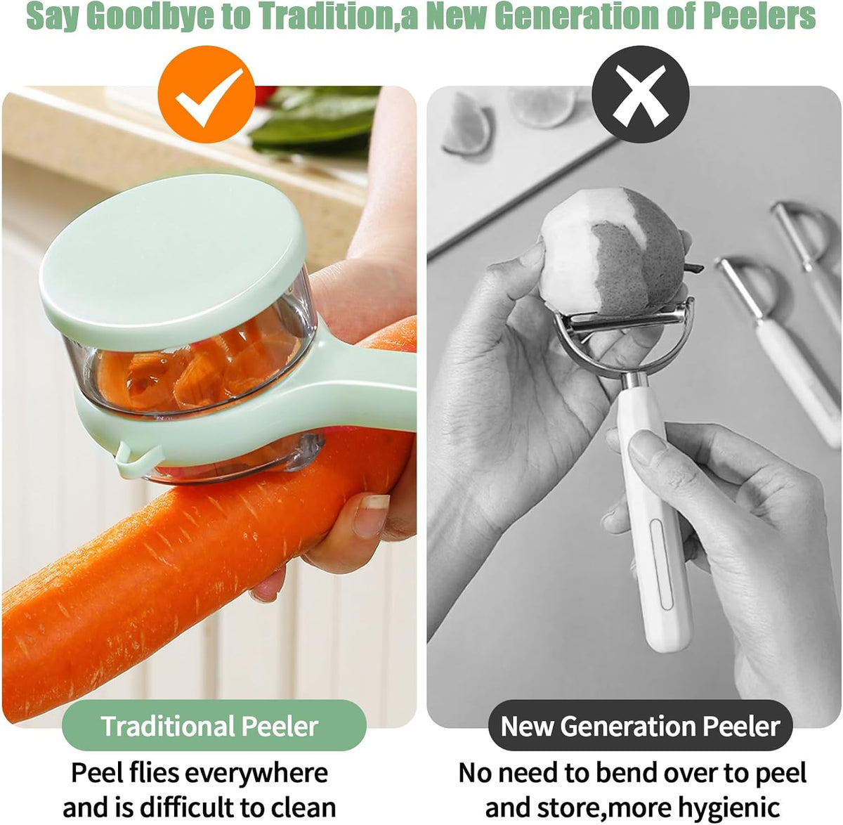 Peeling Knife with Container Box,Peeling Knife with Storage Box,Vegetable Peeler Stainless Stee Veggie Peeler Easy to Clean Peelers for Home Kitchen Fruit Peeling Supplies