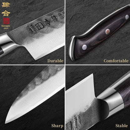 240mm Gyuto Knife, 9.5 Inch Japanese Chef Knife with AUS-8 Alloy Steel, Black Forged Japanese Carving Knives for Meat with Full-Tang Pakkawood Hanle, Premium Box for Husband, Dad
