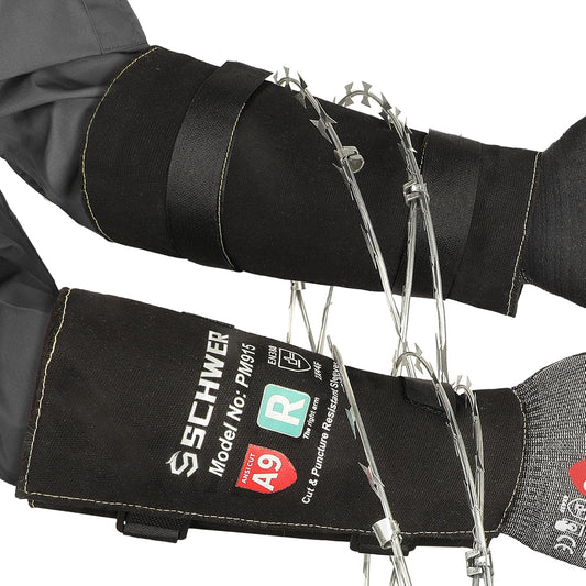 9in ANSI A9 Cut & Level 5 Puncture Resistant Arm Sleeves, PM915 | High Risk Protection, Thorn Proof, Arm Guards for Gardening, Animal Handling, Rescue, Law Enforcement Self Defense