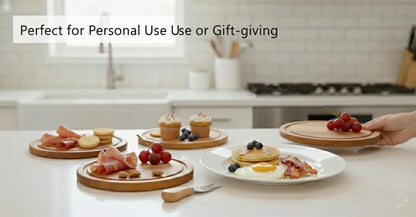 Storage-ready Bamboo Cheese Board Set, 6-Inch Mini Personal Charcuterie Tray, Gift-ready for Wedding, Bridal & Baby Shower Party