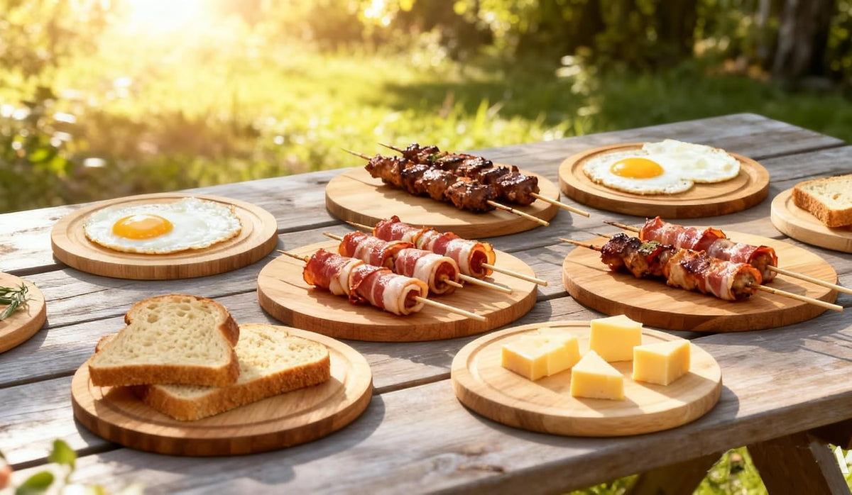 Storage-ready Bamboo Cheese Board Set, 6-Inch Mini Personal Charcuterie Tray, Gift-ready for Wedding, Bridal & Baby Shower Party
