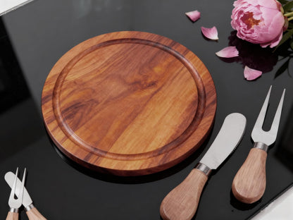 Storage-ready Bamboo Cheese Board Set, 6-Inch Mini Personal Charcuterie Tray, Gift-ready for Wedding, Bridal & Baby Shower Party