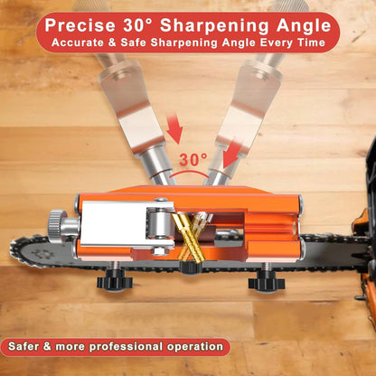 Chainsaw Sharpener with 5 High Hardness Titanium Plated Diamond Bits, Universal Manual Portable Chainsaw Chain Sharpening Jig Kit Sharpener Tool for 4-22 Inch Chainsaws, Lumberjack, Gardener