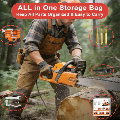 Chainsaw Sharpener with 5 High Hardness Titanium Plated Diamond Bits, Universal Manual Portable Chainsaw Chain Sharpening Jig Kit Sharpener Tool for 4-22 Inch Chainsaws, Lumberjack, Gardener